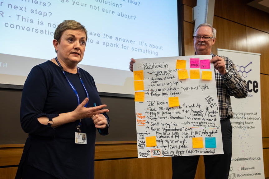 Eastern Health task force member presenting ideas and potential solutions to the audience