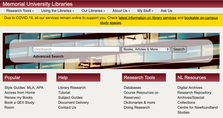 Memorial Libraries’ Online Resources