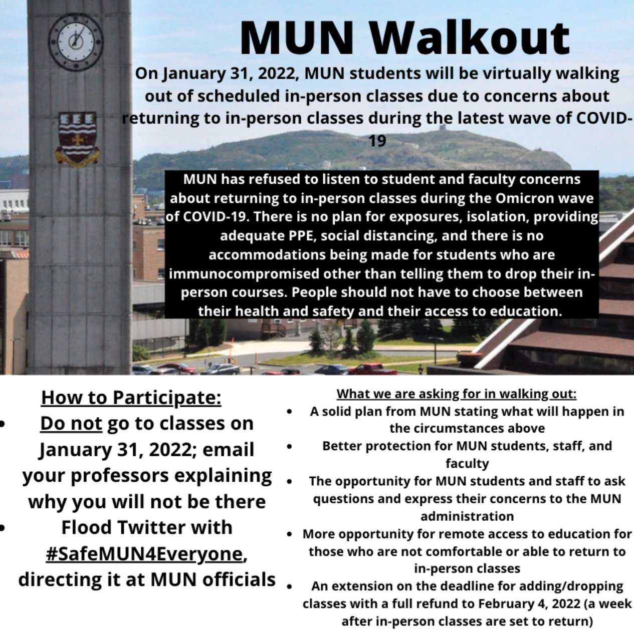 MUN Walkout Info Pic