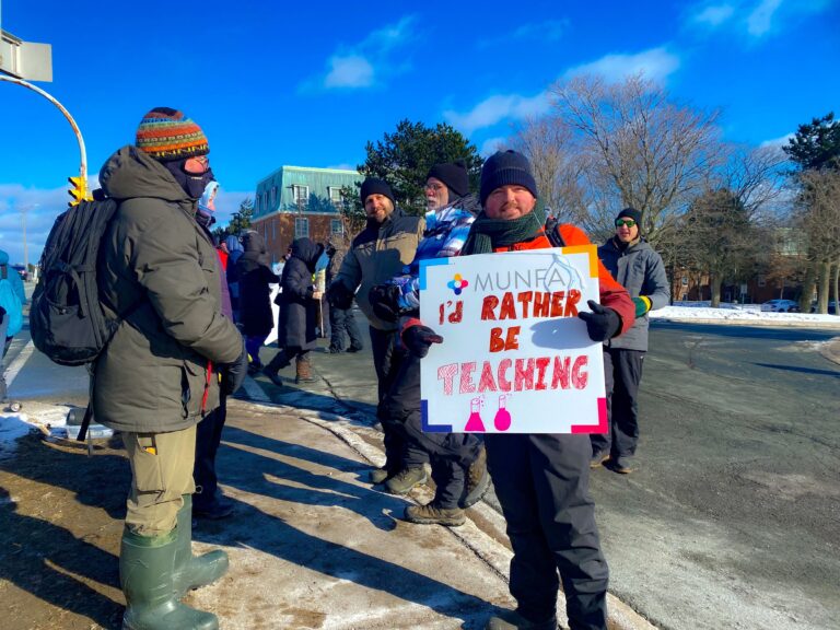 MUNFA picket captain almost struck by driver