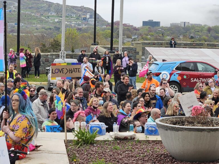 Counterprotest at the Confederation Building for inclusive education