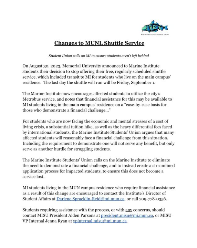 MISUShuttleStatement