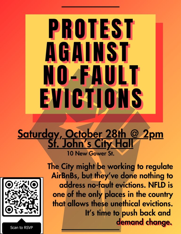 Protest against no-fault evictions on Saturday, October 28th