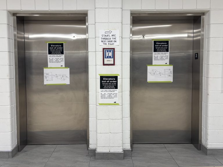 Elevator outages at University Centre render services inaccessible