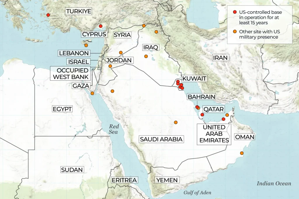 US controlled military bases