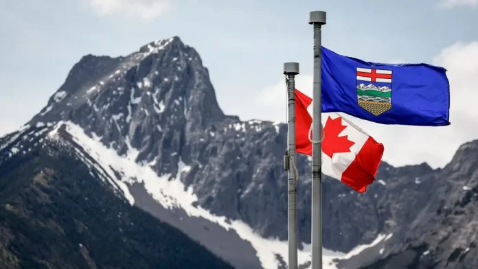 Alberta and Canada flag 1024x576